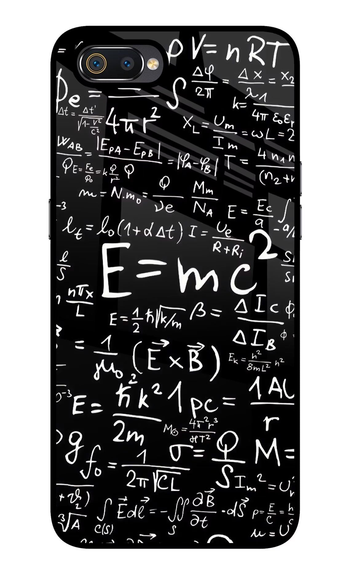 Physics Formula Realme C2 Glass Case Back Cover by Casekaro