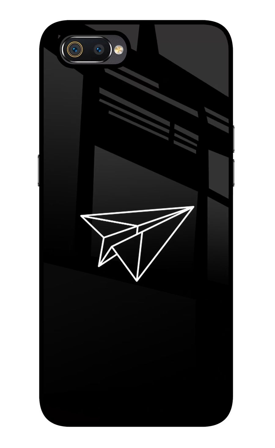 Paper Plane White Realme C2 Back Cover, Glass case