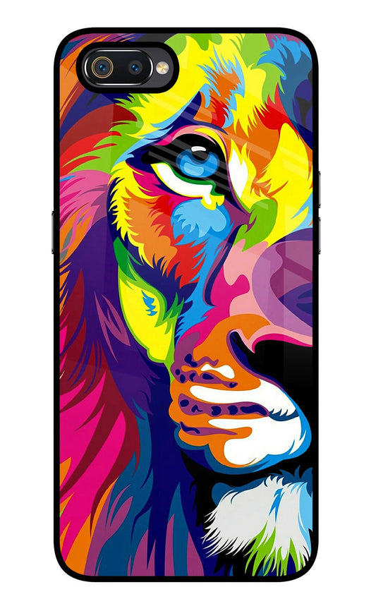 Lion Half Face Realme C2 Glass Case