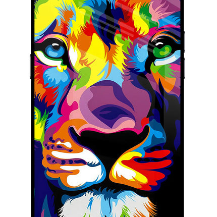 Lion Realme C2 Glass Case Back Cover by Casekaro