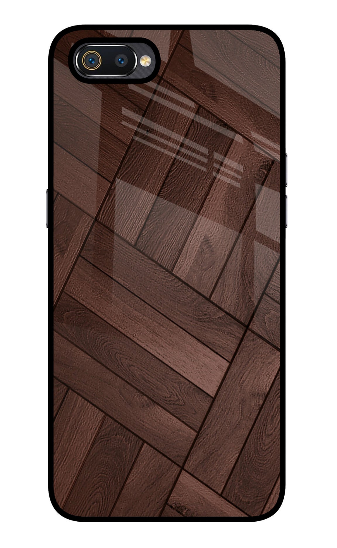 Wooden Texture Design Realme C2 Glass Case