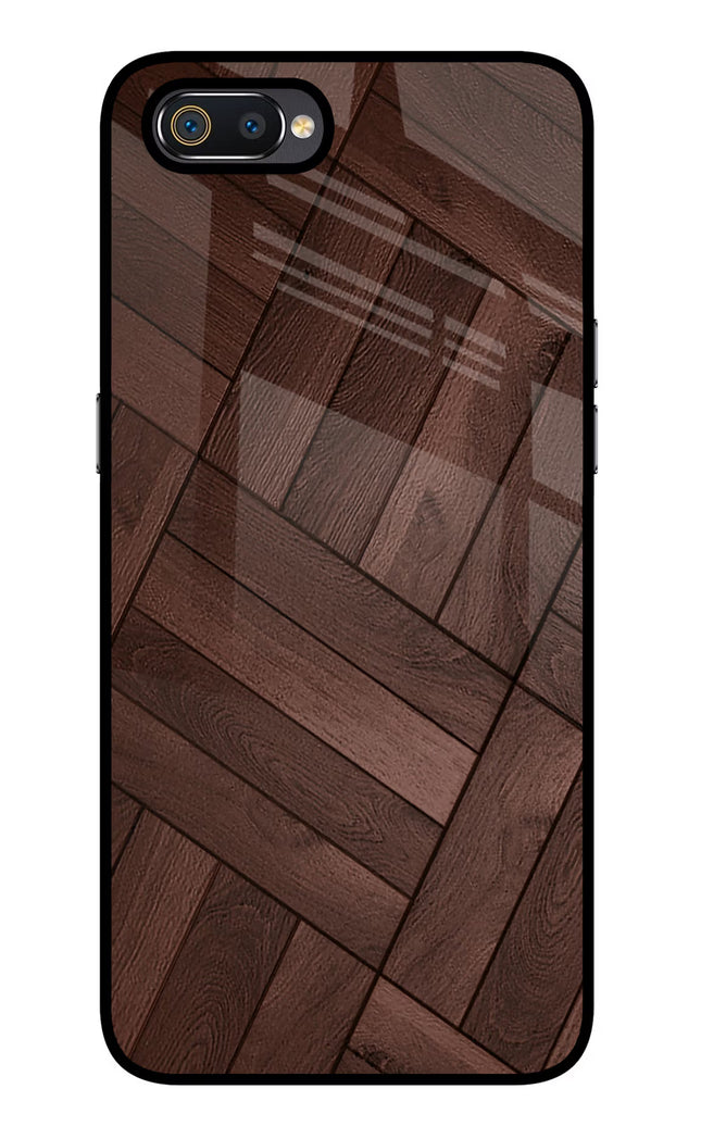 Wooden Texture Design Realme C2 Glass Case Back Cover by Casekaro