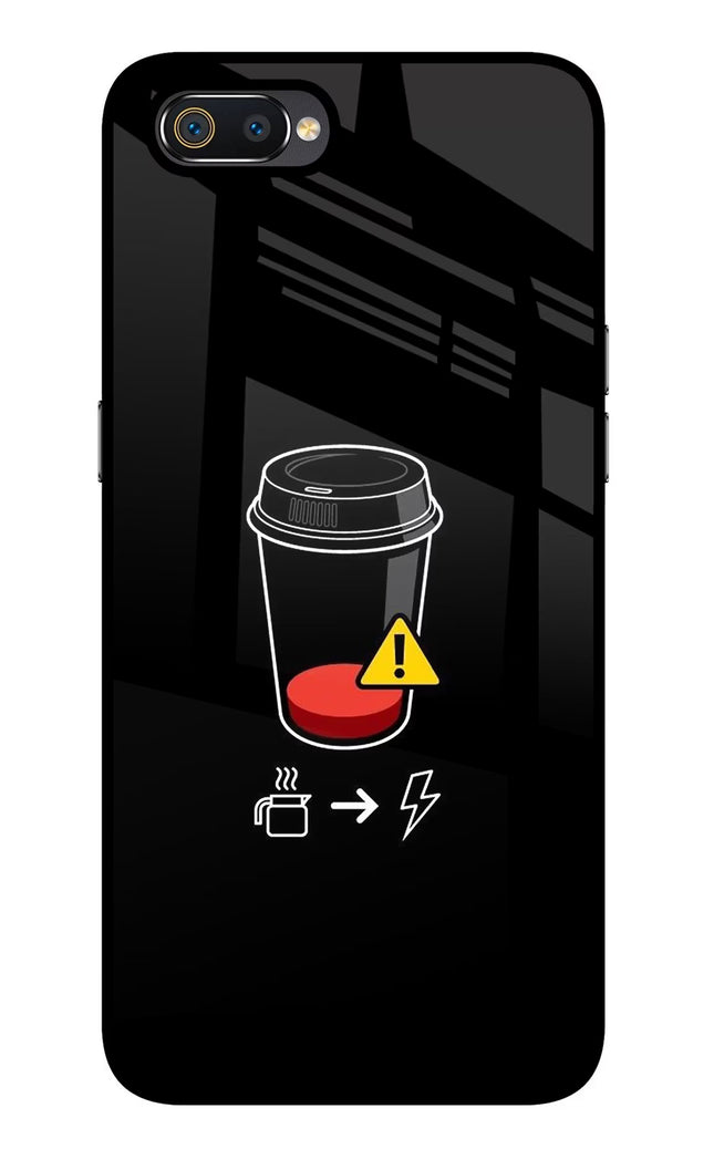 Coffee Realme C2 Glass Case Back Cover by Casekaro