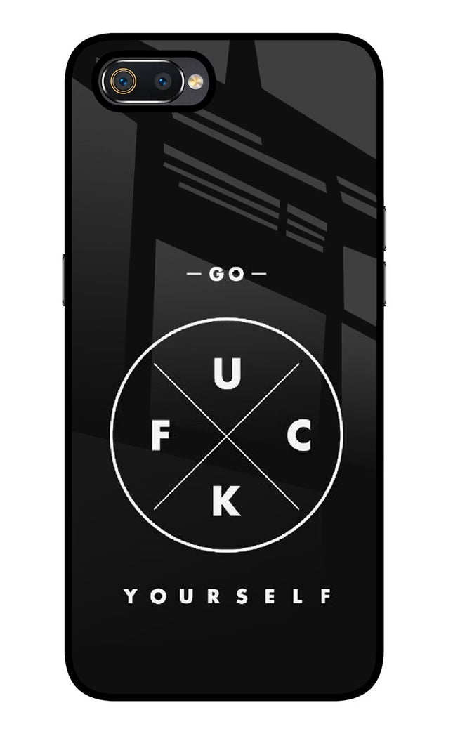 Go Fuck Yourself Realme C2 Glass Case Back Cover by Casekaro
