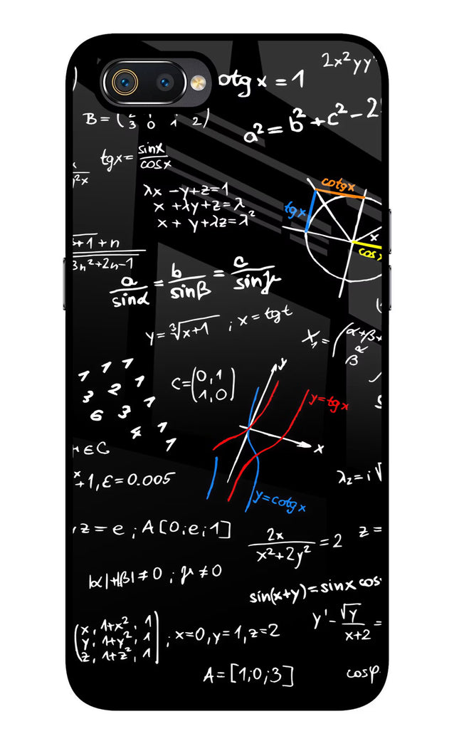 Mathematics Formula Realme C2 Glass Case Back Cover by Casekaro