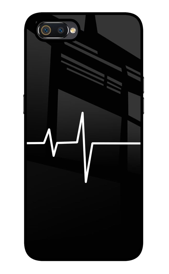 Heart Beats Realme C2 Glass Case Back Cover by Casekaro
