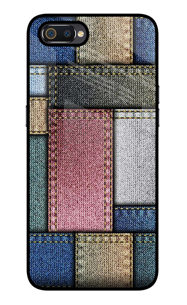 Multicolor Jeans Realme C2 Glass Case Back Cover by Casekaro