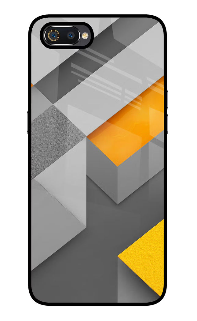 Abstract Realme C2 Glass Case Back Cover by Casekaro
