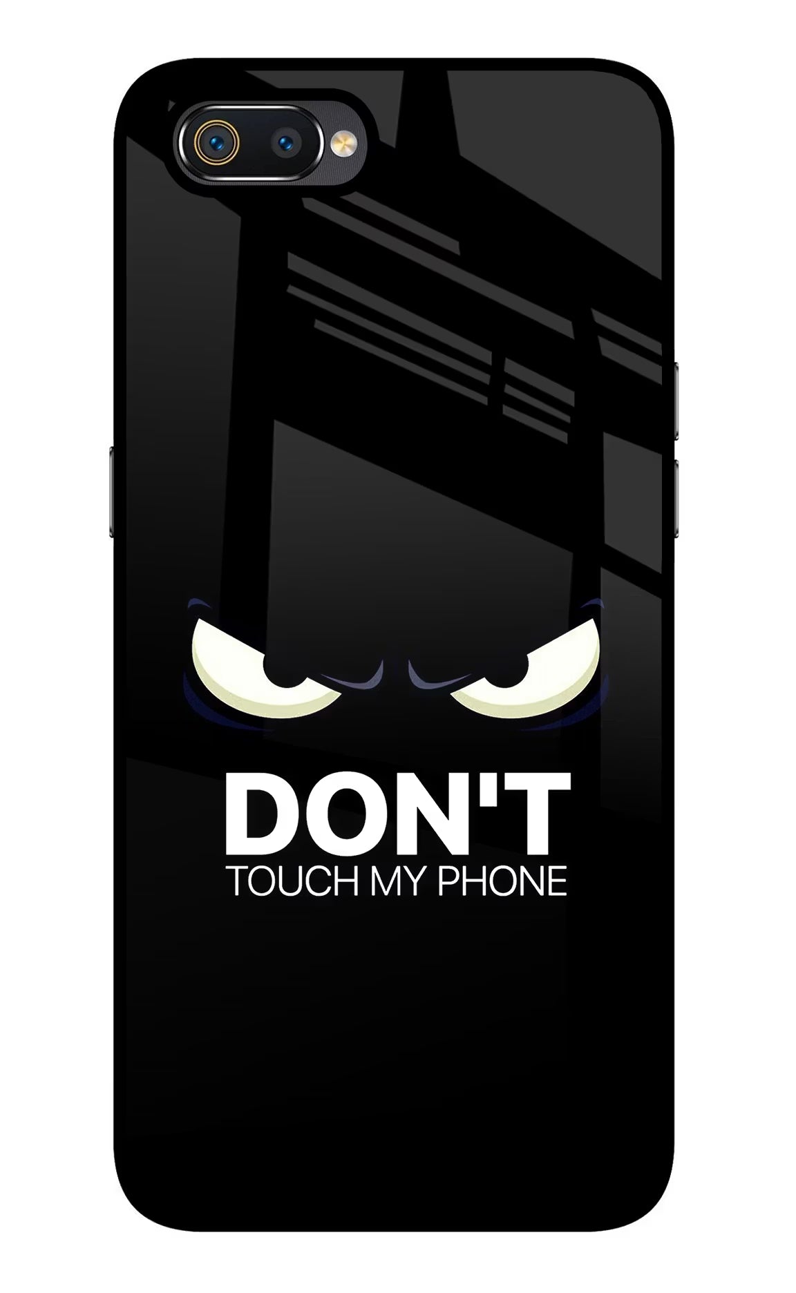Don'T Touch My Phone Realme C2 Glass Case Back Cover by Casekaro