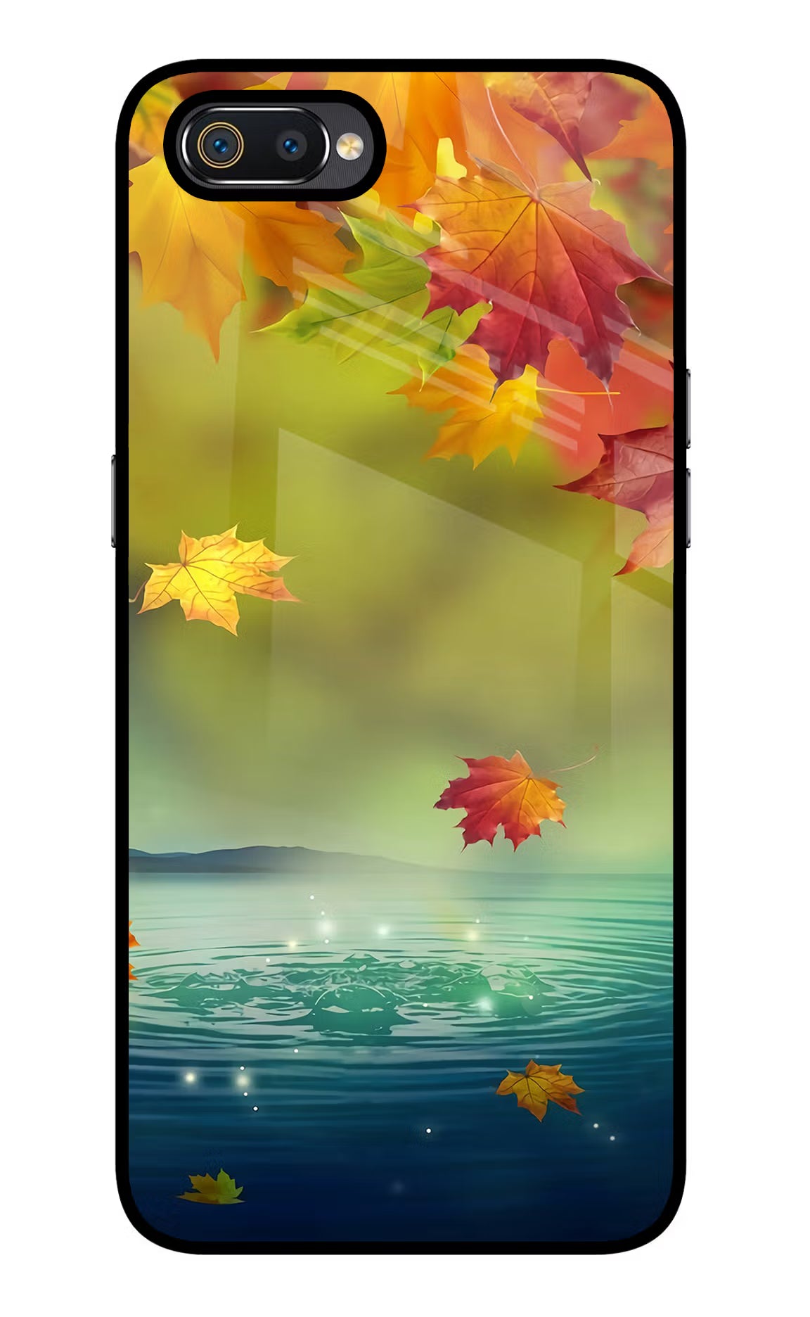 Flowers Realme C2 Glass Case Back Cover by Casekaro