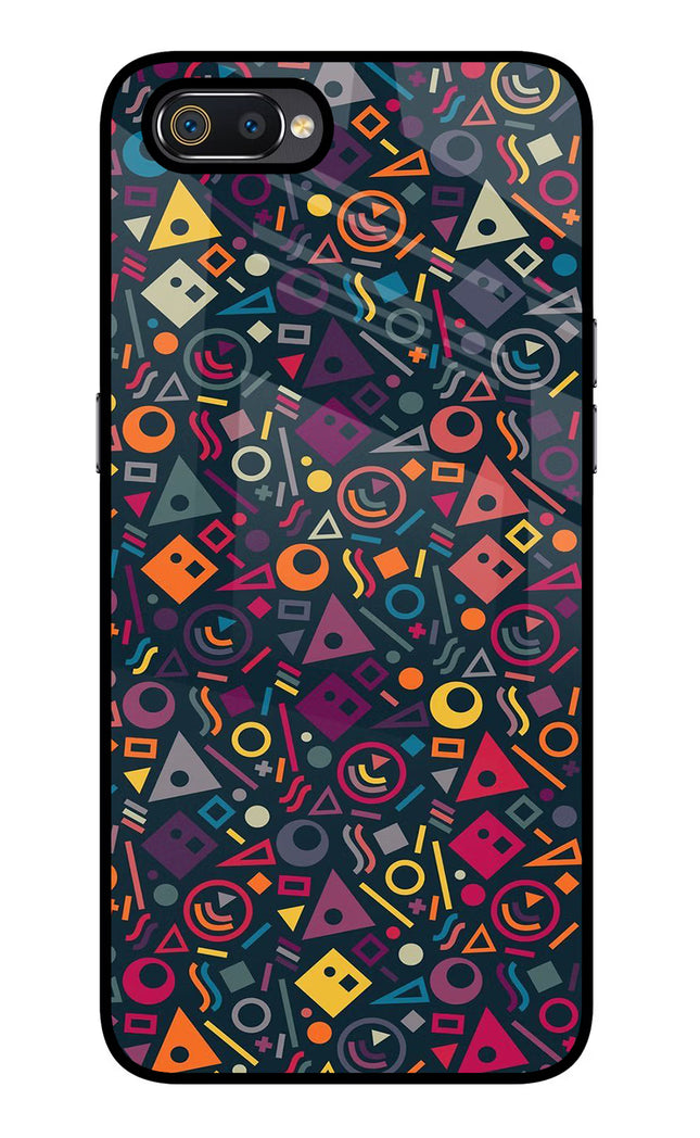 Geometric Abstract Realme C2 Glass Case Back Cover by Casekaro