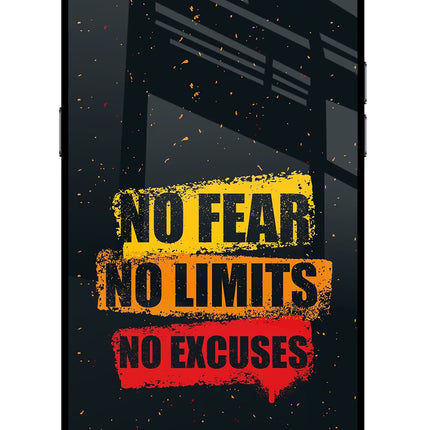 No Fear No Limits No Excuse Realme C2 Glass Case Back Cover by Casekaro
