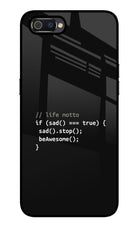 Life Motto Code Realme C2 Glass Case
