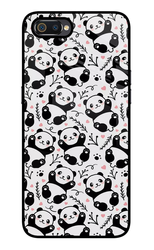 Cute Panda Realme C2 Glass Case