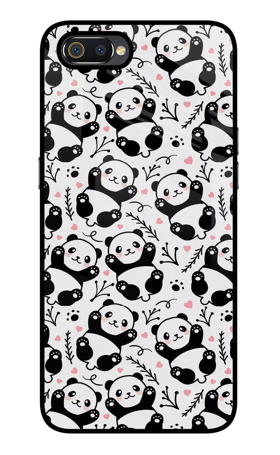 Cute Panda Realme C2 Back Cover, Glass case