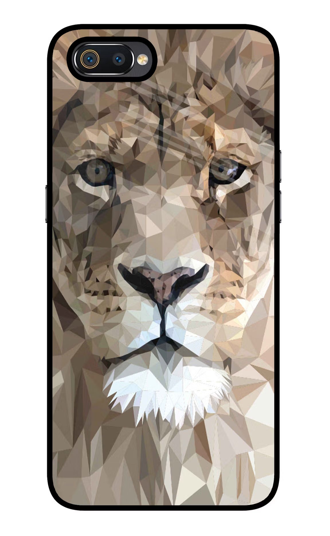 Lion Art Realme C2 Glass Case Back Cover by Casekaro