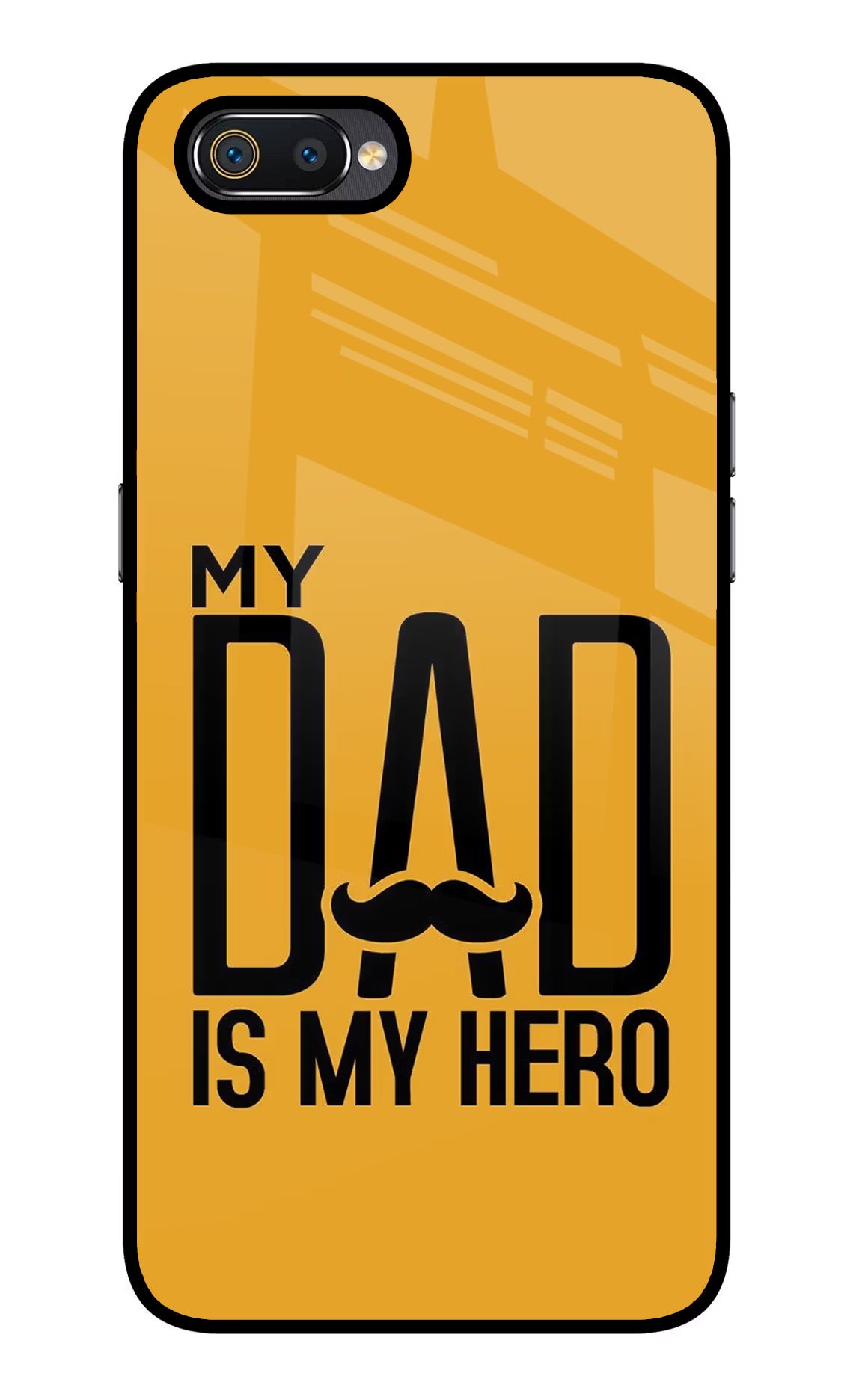 My Dad Is My Hero Realme C2 Glass Case Back Cover by Casekaro
