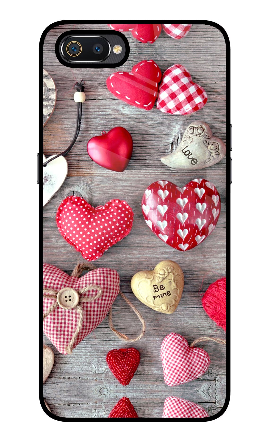 Love Wallpaper Realme C2 Glass Case Back Cover by Casekaro