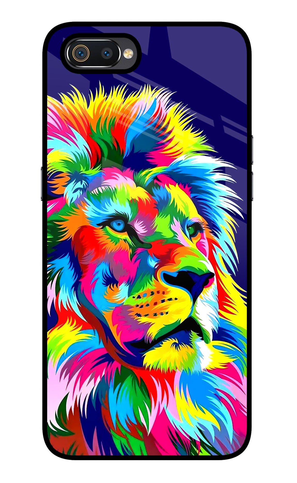 Vector Art Lion Realme C2 Glass Case