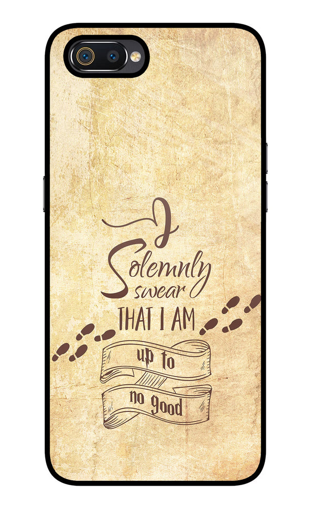 I Solemnly swear that i up to no good Realme C2 Glass Case Back Cover by Casekaro