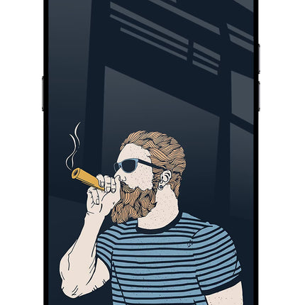 Smoking Realme C2 Glass Case Back Cover by Casekaro