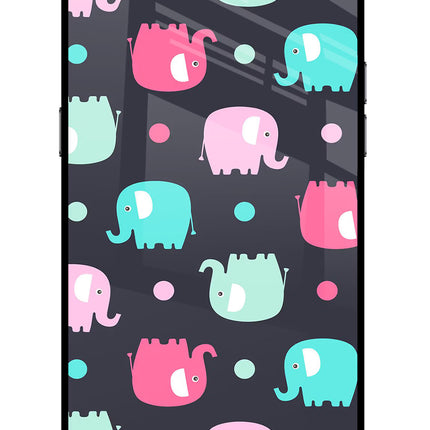Elephants Realme C2 Glass Case Back Cover by Casekaro