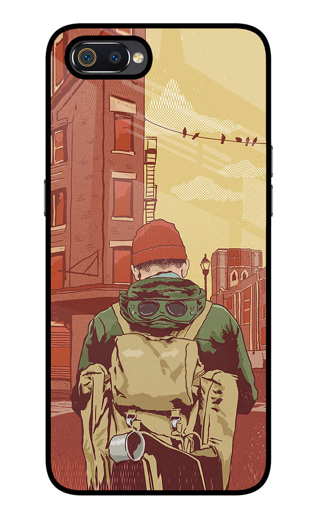 Adventurous Realme C2 Glass Case Back Cover by Casekaro