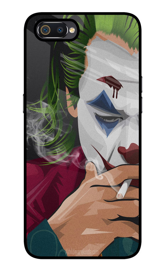 Joker Smoking Realme C2 Glass Case Back Cover by Casekaro