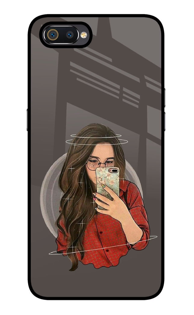 Selfie Queen Realme C2 Glass Case Back Cover by Casekaro