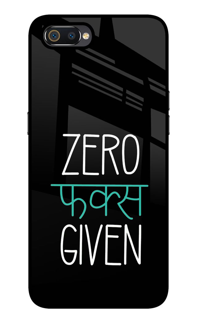 Zero Fucks Given Realme C2 Glass Case Back Cover by Casekaro