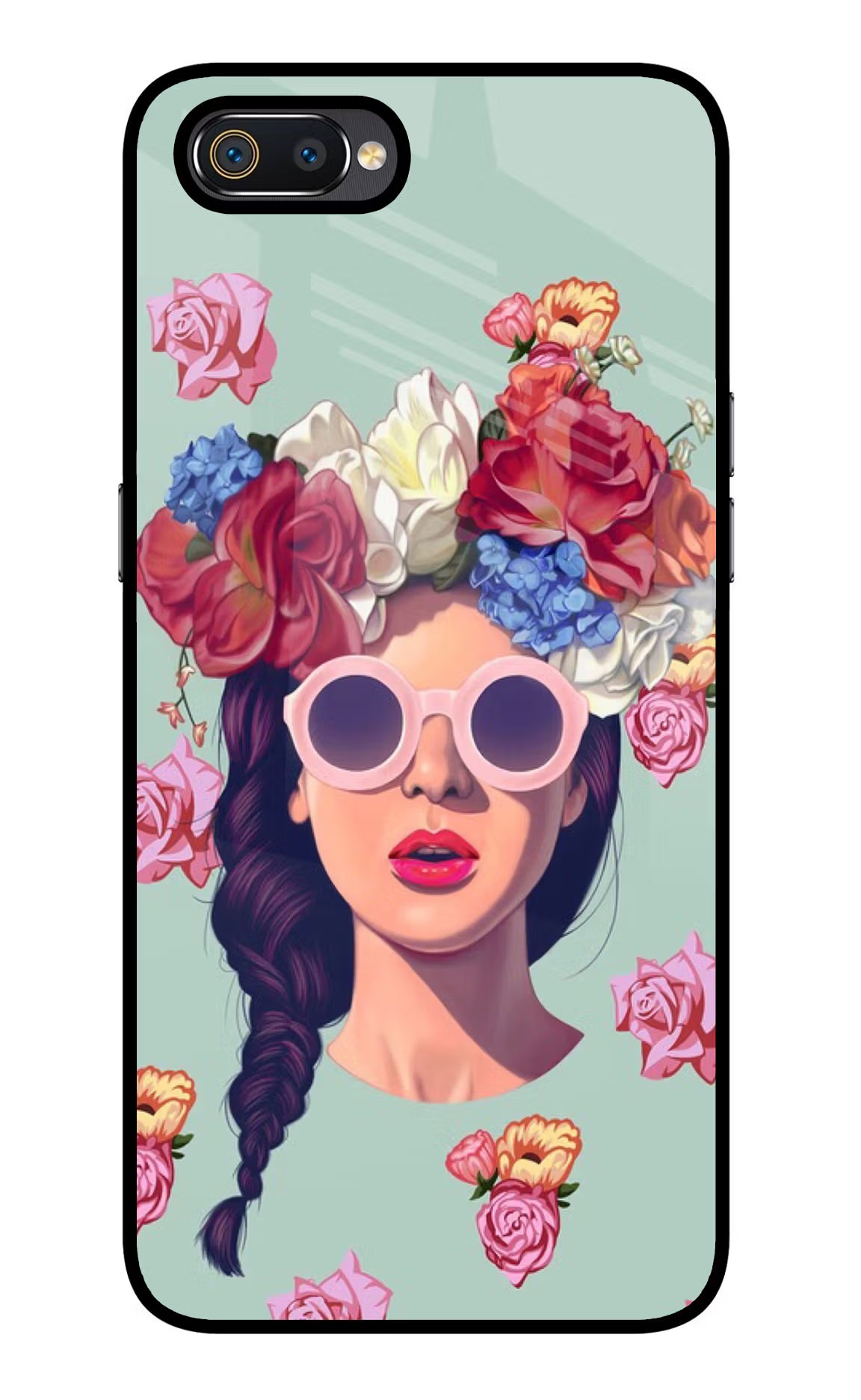 Pretty Girl Realme C2 Glass Case Back Cover by Casekaro