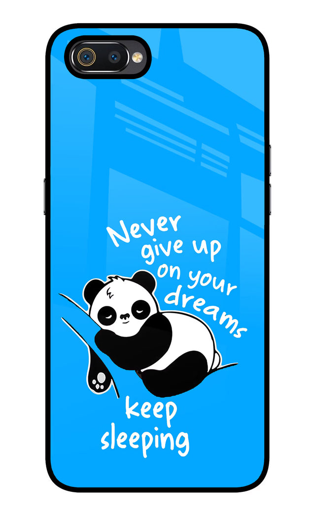 Keep Sleeping Realme C2 Glass Case Back Cover by Casekaro