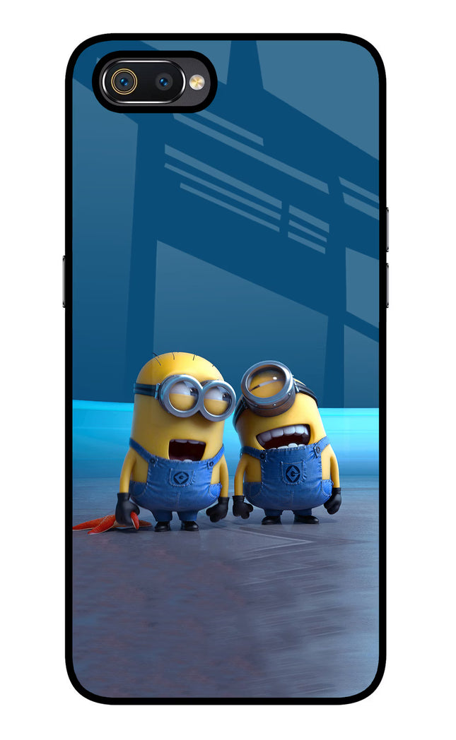 Minion Laughing Realme C2 Glass Case Back Cover by Casekaro