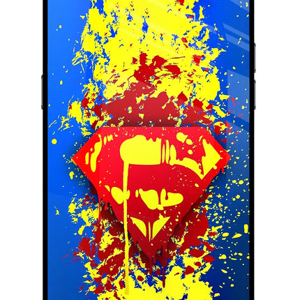 Superman logo Realme C2 Glass Case Back Cover by Casekaro