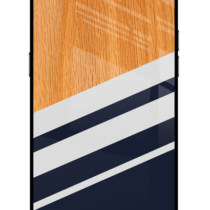Blue and white wooden Realme C2 Glass Case Back Cover by Casekaro