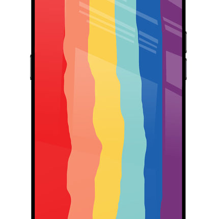 Rainbow Realme C2 Glass Case Back Cover by Casekaro