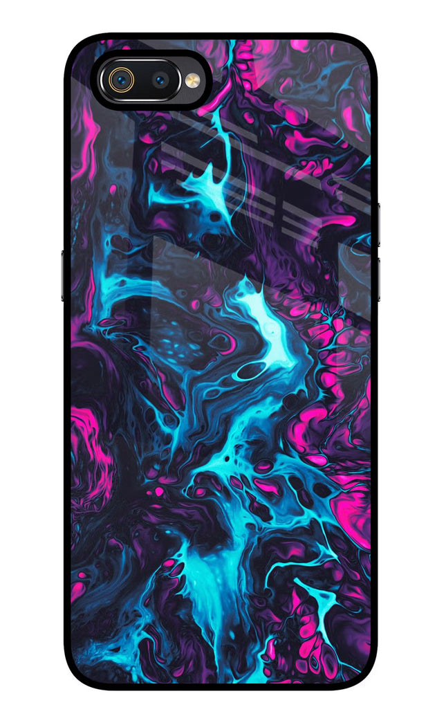 Abstract Realme C2 Glass Case Back Cover by Casekaro