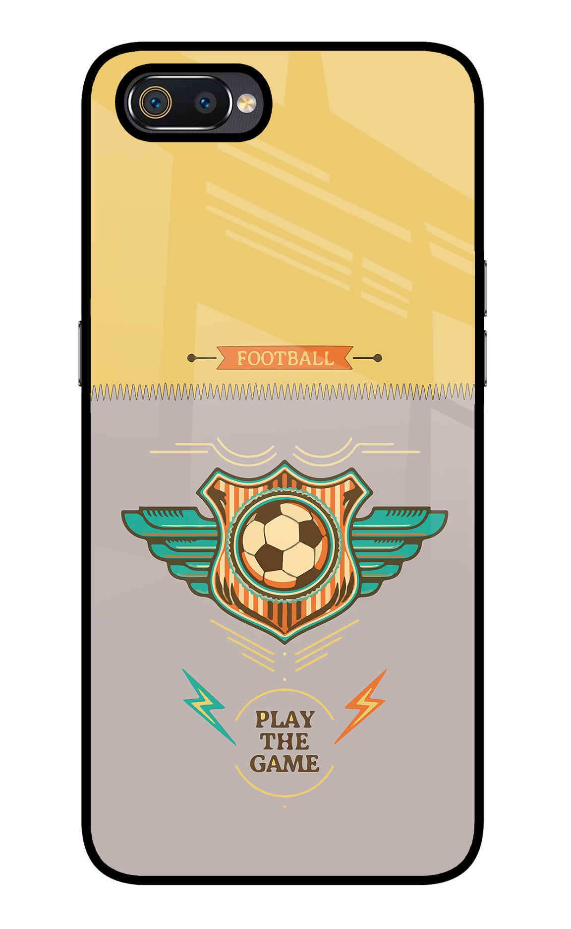 Football Realme C2 Glass Case Back Cover by Casekaro