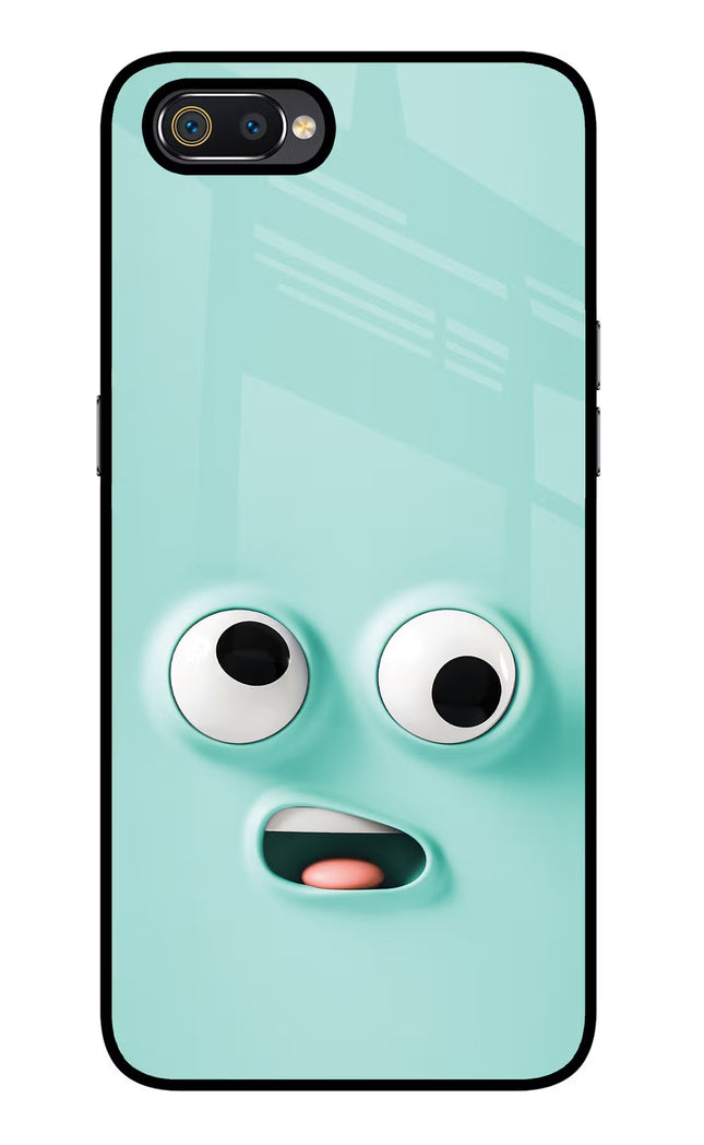 Funny Cartoon Realme C2 Glass Case Back Cover by Casekaro