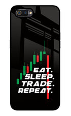 Eat Sleep Trade Repeat Realme C2 Glass Case