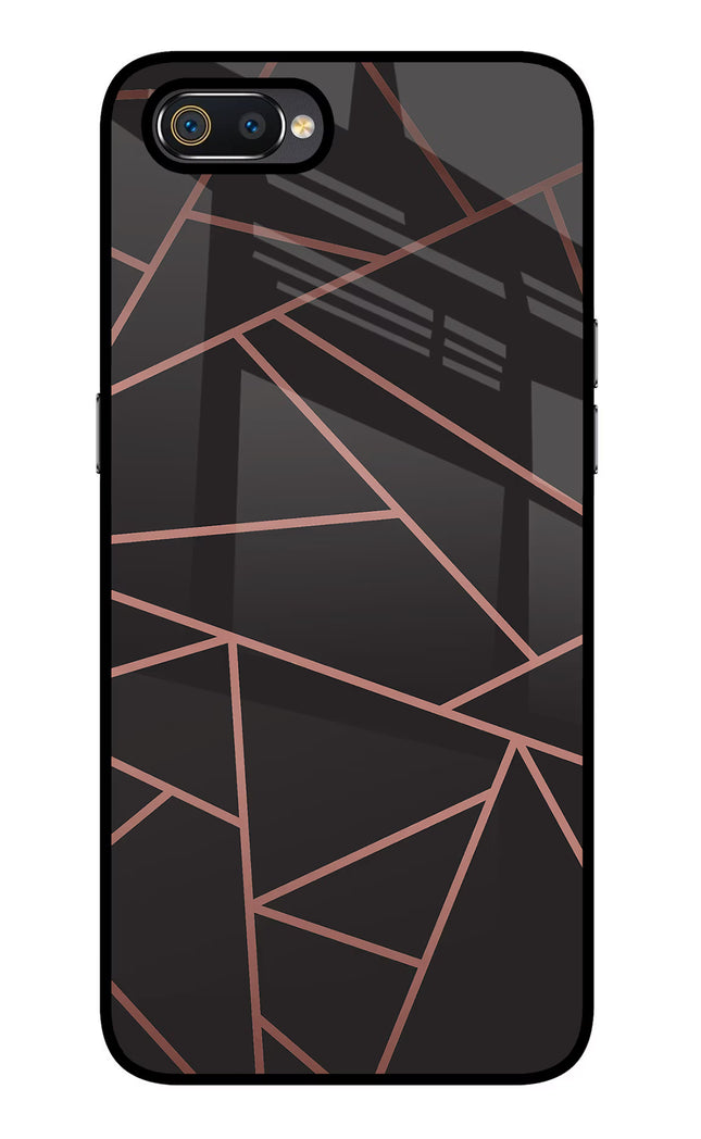 Geometric Pattern Realme C2 Glass Case Back Cover by Casekaro