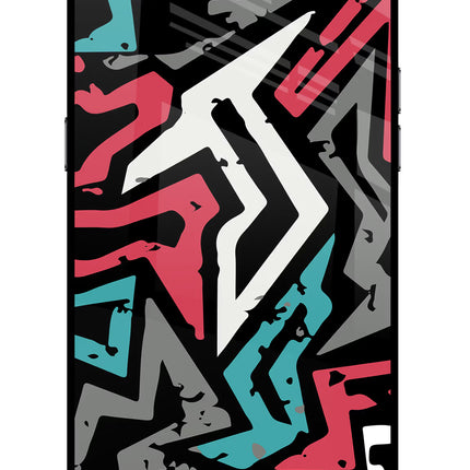 Geometric Graffiti Realme C2 Glass Case Back Cover by Casekaro