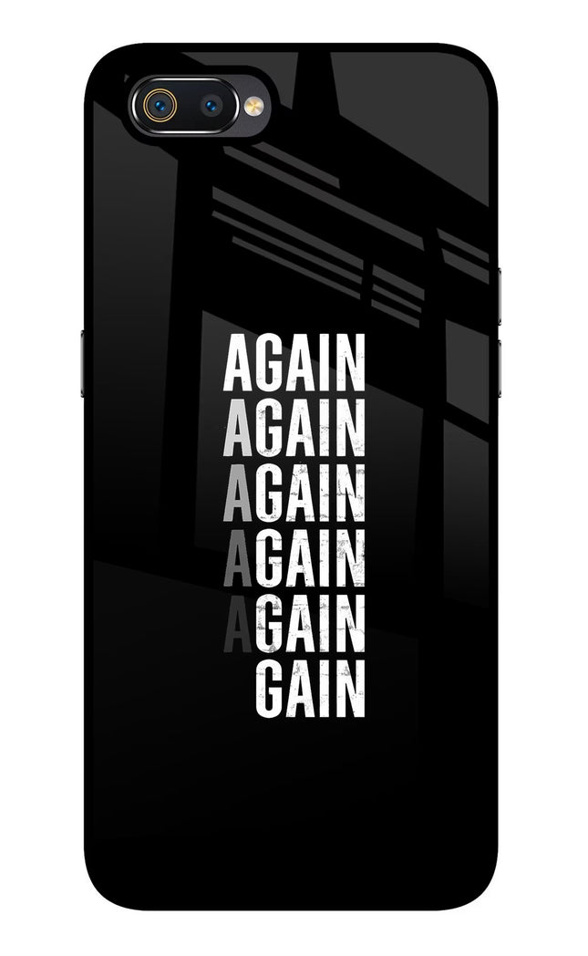 Again Again Gain Realme C2 Glass Case Back Cover by Casekaro