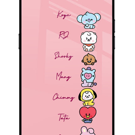 BTS names Realme C2 Glass Case Back Cover by Casekaro