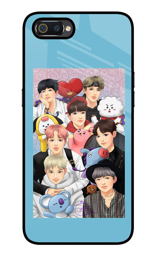 BTS with animals Realme C2 Glass Case