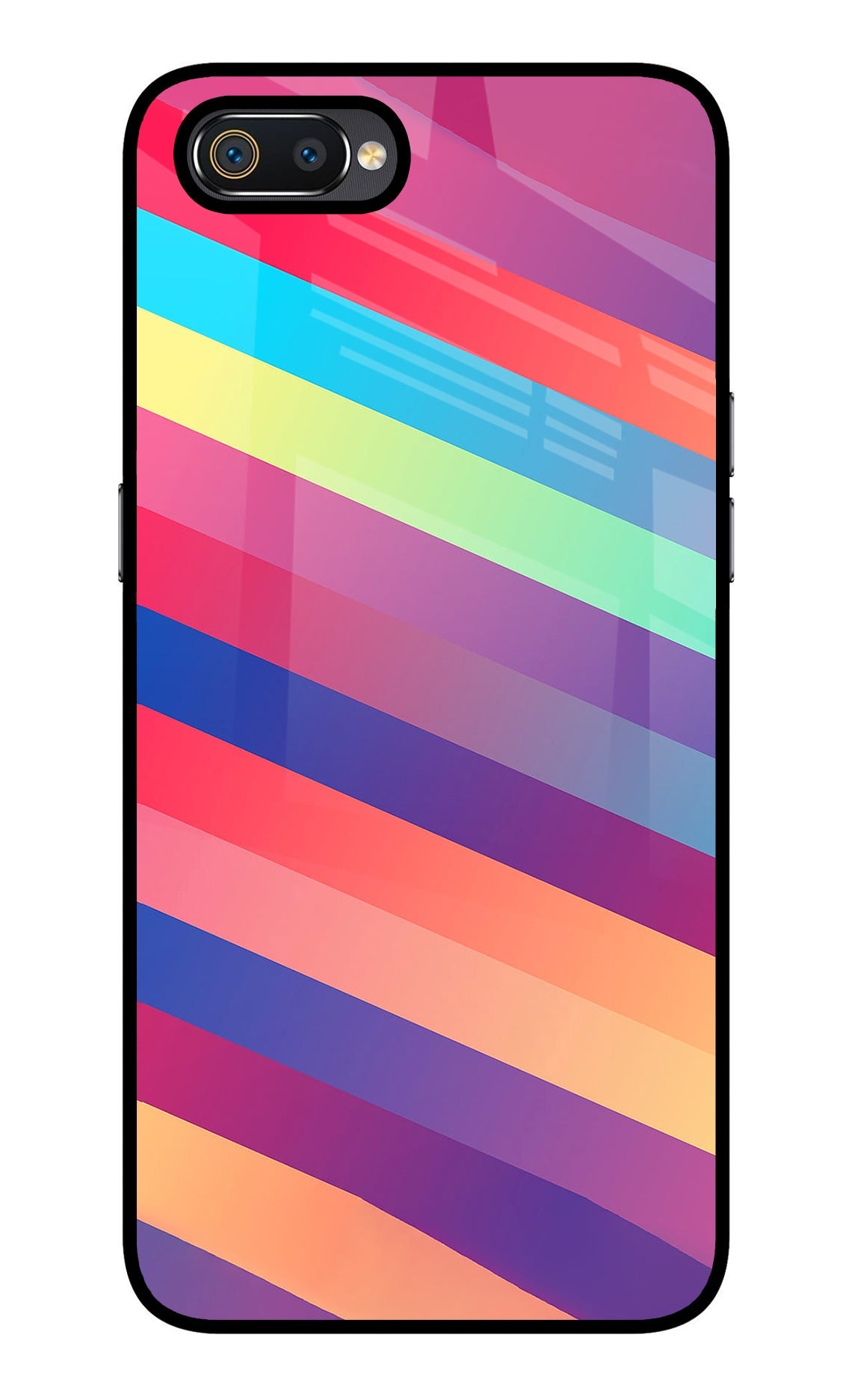 Stripes color Realme C2 Glass Case