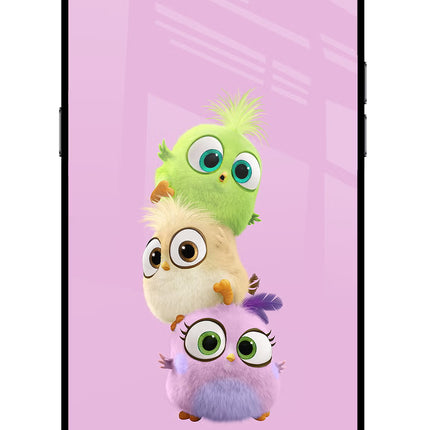 Cute Little Birds Realme C2 Glass Case Back Cover by Casekaro