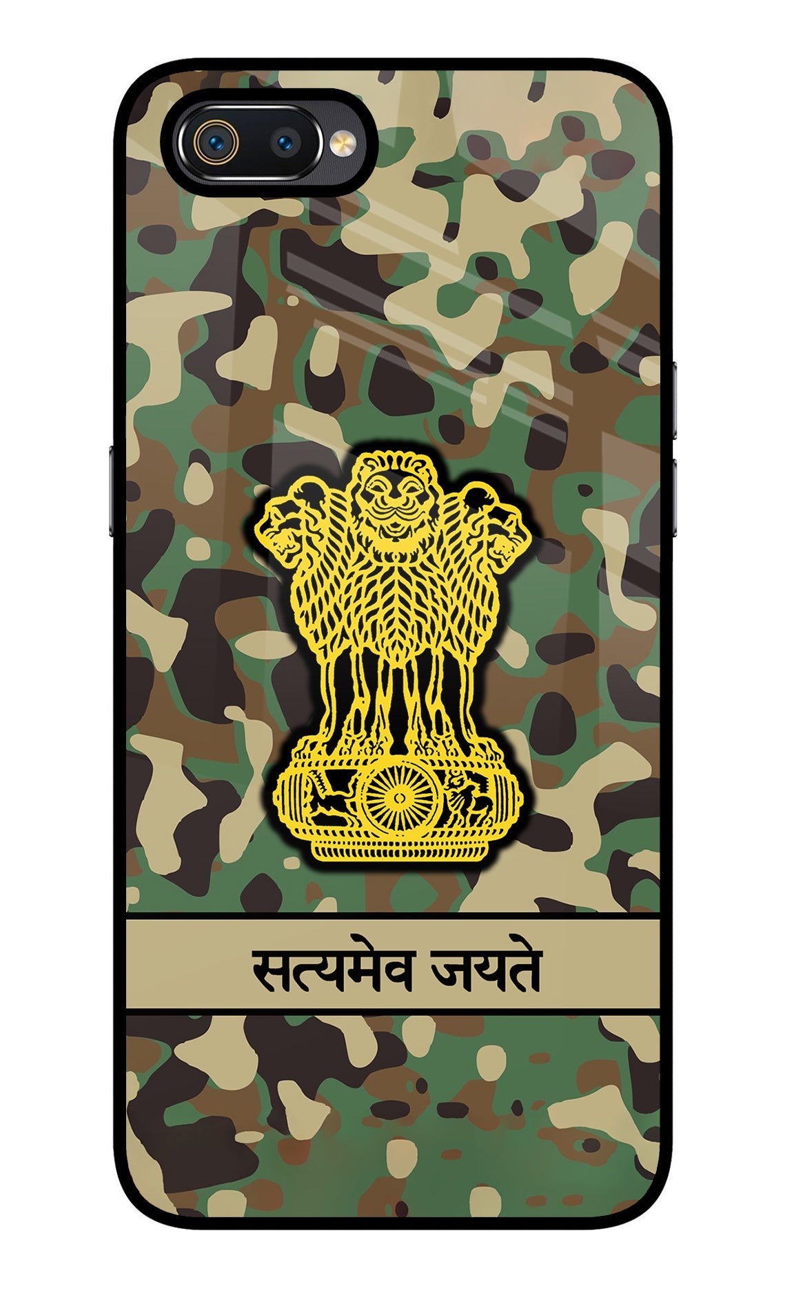 Satyamev Jayate Army Realme C2 Glass Case