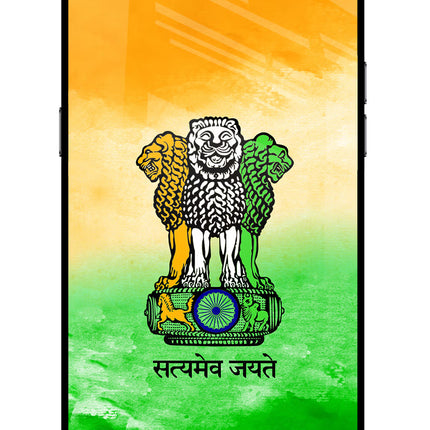 Satyamev Jayate Flag Realme C2 Glass Case Back Cover by Casekaro