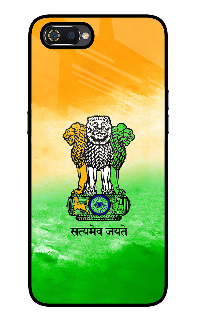 Satyamev Jayate Flag Realme C2 Glass Case Back Cover by Casekaro